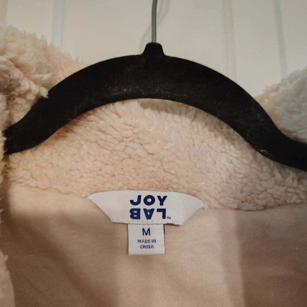 Women's Piped High Pile Fleece Jacket - JoyLab Cream M - Picture 3 of 4